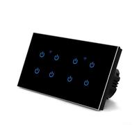 Smart Touch Switch Wifi Wall Switch Voice Control Switch Compatible With Leading Apps Wireless Touch Light Controls for Simplify Your Life With(8 Gang-Black)