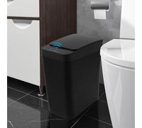 Smart Touchless Bathroom Trash Can 12L Automatic Infrared Motion Sensor Garbage Bin with Lid Electric Waterproof Rubbish Can for Office Kitchen Bathroom Toilet