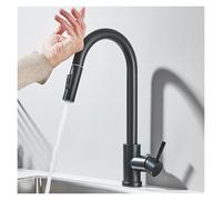 Smart Touchless Kitchen Fau 360° Swivel Gray Sink Tap with lint Sensor Technology for Easy Water Control Upgrade Your Home Today!