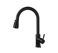 Smart Touchless Kitchen Faucet with Infrared Sensor, Pull-Out Sprayer, Brushed el & Black h - Modern Hands-Free Water Mixer Tap for Effortless (HWX-Black)