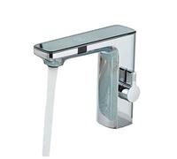 Smart Touchless Sensor Faucet with Digital Display - Grey Brass Bathroom Mixer Tap for Hot & Cold Water - Modern Touch-Free Bathroom Sink Faucet for Easy Hygiene