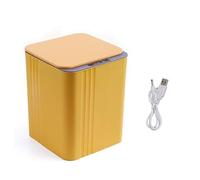 Smart Touchless Trash Can with Motion Sensor 12L Rechargeable Electric Garbage Bin for Kitchen Bathroom Office Living Room Toilet BedroomYellow Color