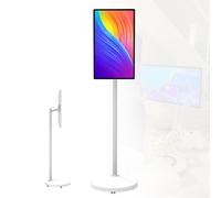 Smart Touchscreen Monitor, 24-Inch Portable TV with 1080p Resolution, Rolling Stand on Wheels, 5-6 Hour Battery Life, Swivel Rotation, 4G+64G