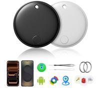 Smart Tracker Air Tag-4 Packs, Works with Apple Find My (iOS) & Google Find Hub (Android) Compatible, Bluetooth Item Finder, Item Locator, Replaceable Battery, for Key, Backpack (1 Black +1 White)