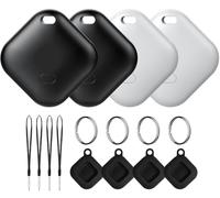 Smart Tracker Air Tag-4 Packs, Works with Apple Find My (iOS) & Google Find Hub (Android) Compatible, Bluetooth Item Finder, Item Locator, Replaceable Battery, for Key, Backpack (2White +2 Gray)