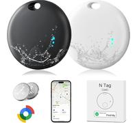 Smart Tracker Tag, 2 Pcs Item Finder Key Cat Tracker Bluetooth Work with Find My, Luggage Pet Tracker for Cats Suitcases Wallets Kids, Children Tracking Tag Device IP67 Waterproof Replaceable Battery