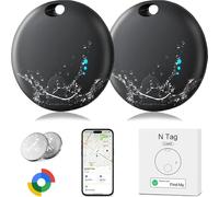 Smart Tracker Tag, 2 Pcs Item Finder Key Cat Tracker Bluetooth Work with Find My, Luggage Pet Tracker for Cats Suitcases Wallets Kids, Children Tracking Tag Device IP67 Waterproof Replaceable Battery
