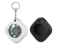Smart Tracker Tag Key Finder Compatible with A-pple Find My App Pet Kids Luggage Key Finder Tracking Global Accurate Positioning Bluetooth Tag Tracker (White + Black Protective Case)