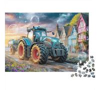 Smart Tractor Tech 500 Piece Futuristic Farm Scene Jigsaw Puzzles for Adults Fun Stress Relief Toy Education Game Toy Intellectual Game Home Decoration Challenge Educational (500pcs (52x38cm))