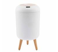 Smart Trash Can for Kitchen & Bathroom - 10L High-Leg Recycling Bin (White) - Touchless Sensor, Odor-Free, Modern Design for Home & Office Use