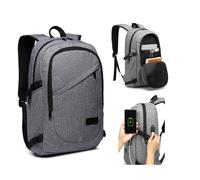 Smart Travel Backpack for 15.6” Laptop with USB Port, Lightweight Anti-Theft Daypack for Work, Study & Daily Commute (Grey)