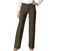 Smart Trousers for Women UK Warehouse Clearance Solid Color Spring Summer Trousers with Pockets Office Smart Suit Pants Comfortable Casual Straight Leg Pants Plain Full Length Bottoms