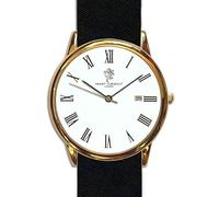 Smart Turnout Chamberlain Watch, Black Saffiano Leather NATO Watch Strap