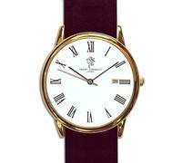 Smart Turnout Chamberlain Watch, Burgundy Leather NATO Watch Strap