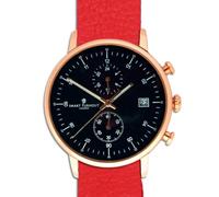 Smart Turnout London City Explorer Watch, Imperial Red Embossed Leather NATO Watch Strap