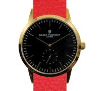 Smart Turnout Signature Watch Black (Gold), Imperial Red Embossed Leather NATO Watch Strap