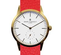Smart Turnout Signature Watch White (Gold), Imperial Red Embossed Leather NATO Watch Strap