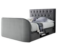Smart TV Bed Lyon Kingsize Velvet TV Ottoman Bed - Grey