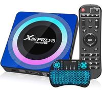 Smart TV Box Android 13.0, RK3528 Quad-Core 64Bit Cortex-A53 Mali Support 4K/8K 3D2.4/5.0Ghz Wifi BT5.0 10/100M Ethernet DLNA USB with Wireless Mini Keyboard,4GB+32GB