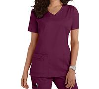 Smart Uniform Women's V-Neck Top 1122 (S, Wine)