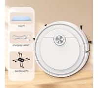 Smart Vacuum Cleaner Machine With Autonomous Sweeping, Suction, And Mopping Featuring Sensor Based Navigation And Customizable App Control(White)