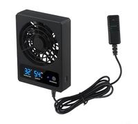 Smart Ventilation Fan For Reptile Terrarium, Automatic Humidity Reduction And Air Exchange, Low Noise Cooling Exhaust For Rainforest And Desert Enclosures Black(Fahrenheit)