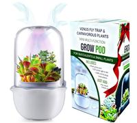 Smart Venus Fly Trap Terrarium Pot with Timer&Fan,African Violet Planter pot with Grow Light,Plant Terrarium Kit for Carnivorous Plants, Christmas Birthday Gifts for Women Garden Lover (No Plant)