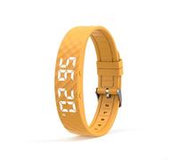 Smart Vibration Bracelet with 8 Custom Alerts, IP65 Waterproof Fitness Watch, 45 Days Standby Step Counter, USB Rechargeable Sport Band for Running Gym Daily Activity Blue(Yellow)