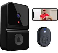 Smart Video Door Bells Wireless WiFi Video Doorbell with Camera Smart Security Doorbell with Cloud Storage, Motion Detection, Two-Way Audio Home Intercom, Rechargeable Batteries, HD Night Vision,Blcak