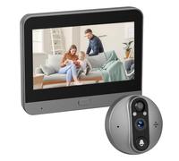 Smart Video Door Viewer with Screen, Wireless Doorbell Camera with Motion Detection, Indoor Display & Remote Viewing for Home Security