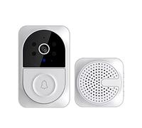 Smart Video Doorbell WiFi Camera With 2 Way Audio PIR Motion Detection Night Real Alerts Easy Installation Compatible Alexa And Assistant Home Solution Phone Holder (White, One Size)