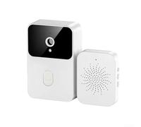 Smart Video Doorbell Wireless HD Camera for KEMENT Remote Intercom Clear Image Day Night Two-Way Communication Voice Alter Front Door Bell Black(white)