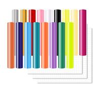 Smart Vinyl Permanent for Cricut Explore 3/Maker 3, 17 Sheets Self Adhesive VinylSheets with 3 Transfer Film 12"x 5.5" for Signs Stickers Crafts &Deco