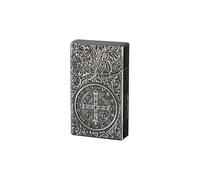 Smart voice-activated classic flip-top kerosene lighter, hand-carved, 4 ignition modes, visible transparent oil tank, for men(Antique silver knurling)