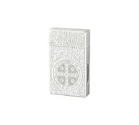 Smart voice-activated classic flip-top kerosene lighter, hand-carved, 4 ignition modes, visible transparent oil tank, for men(Real Silver)