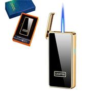 Smart voice-activated ignition lighter, refillable with butane gas, multiple ignition modes, windproof jet flame, portable, a for men(B)