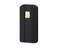 Smart voice-activated kerosene dual-flame lighter, windproof jet flame, multiple ignition methods, visible transparent oil window, metal flip-top lighters, men's gift(Black)