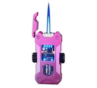 Smart Voice-Activated Lighter, Windproof Blue Flame, 4 Ignition Methods, Adjustable Flame, Refillable with Visible Air Chamber, Perfect for Barbecue and Outdoor Use