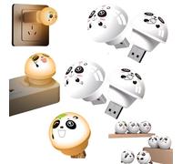 Smart Voice Command Control Panda Night Light, USB Powered, Sound Recognition,Cute Pandas Voice-Activated Panda LED Colorful Night Lamp, Suitable for Bedroom Travel (5Pcs)