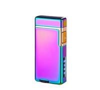 Smart Voice Control Sensor Lighter, Stylish and Cool Dual Flame, 4 Ignition Methods, with Visible Gas Chamber, Refillable Butane Gas Windproof Lighter(D)