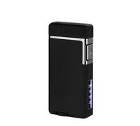 Smart Voice Control Sensor Lighter, Stylish and Cool Dual Flame, 4 Ignition Methods, with Visible Gas Chamber, Refillable Butane Gas Windproof Lighter(E)