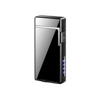 Smart Voice Control Sensor Lighter, Stylish and Cool Dual Flame, 4 Ignition Methods, with Visible Gas Chamber, Refillable Butane Gas Windproof Lighter(A)