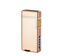 Smart Voice Control Sensor Lighter, Stylish and Cool Dual Flame, 4 Ignition Methods, with Visible Gas Chamber, Refillable Butane Gas Windproof Lighter(B)