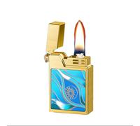 Smart Voice Control Soft Flame Lighter, 4 Modes Gravity Sensing Metal Lighters, Soft Flame, Comes with Strap, Great Gift for Men (Gold)(Gold4)