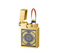 Smart Voice Control Soft Flame Lighter, 4 Modes Gravity Sensing Metal Lighters, Soft Flame, Comes with Strap, Great Gift for Men (Gold)(Gold3)