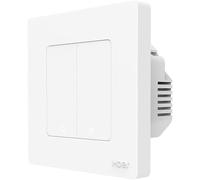 Smart Wall Light Switch,WiFi Touch Switch, 2 Gang 2 Way Wall Switch,No Neutral Needed,No Neutral Wire Required, Alexa Light switchs,Smart Life Tuya Remote Control,with Backlight (2 Gang White)