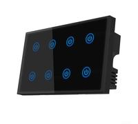 Smart Wall Switch Energy Monitoring, WiFi Connected Touch Control Switch Panel Voice Assistant Compatible For Automation(black)