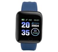 Smart Watch 1.3 Inch LCD Touch Screen Step Counter IP67 Waterproof 116 Plus Smart Watch for Daily Life (Blue)