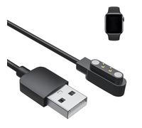 Smart Watch Charger, Smart Watch 2 pin 4mm Charging Cable Magnetic Compatible with YAMAY SW022, Ticwatch GTX, Haylou RT LS05S, AGPTEK LW11, USB Charger Secure Connection, Quick Charge, Black (1pcs)
