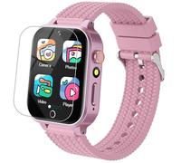 Smart Watch for Kids Girl Gift Ages 3-12, 2 Screen Protector, 26 Puzzle Games, HD Camera Video Music Player Touchscreen Pedometer, Educationtal Toy Brithday Gifts for Girl Ages 4 5 6 7 8 9 10(Pink)